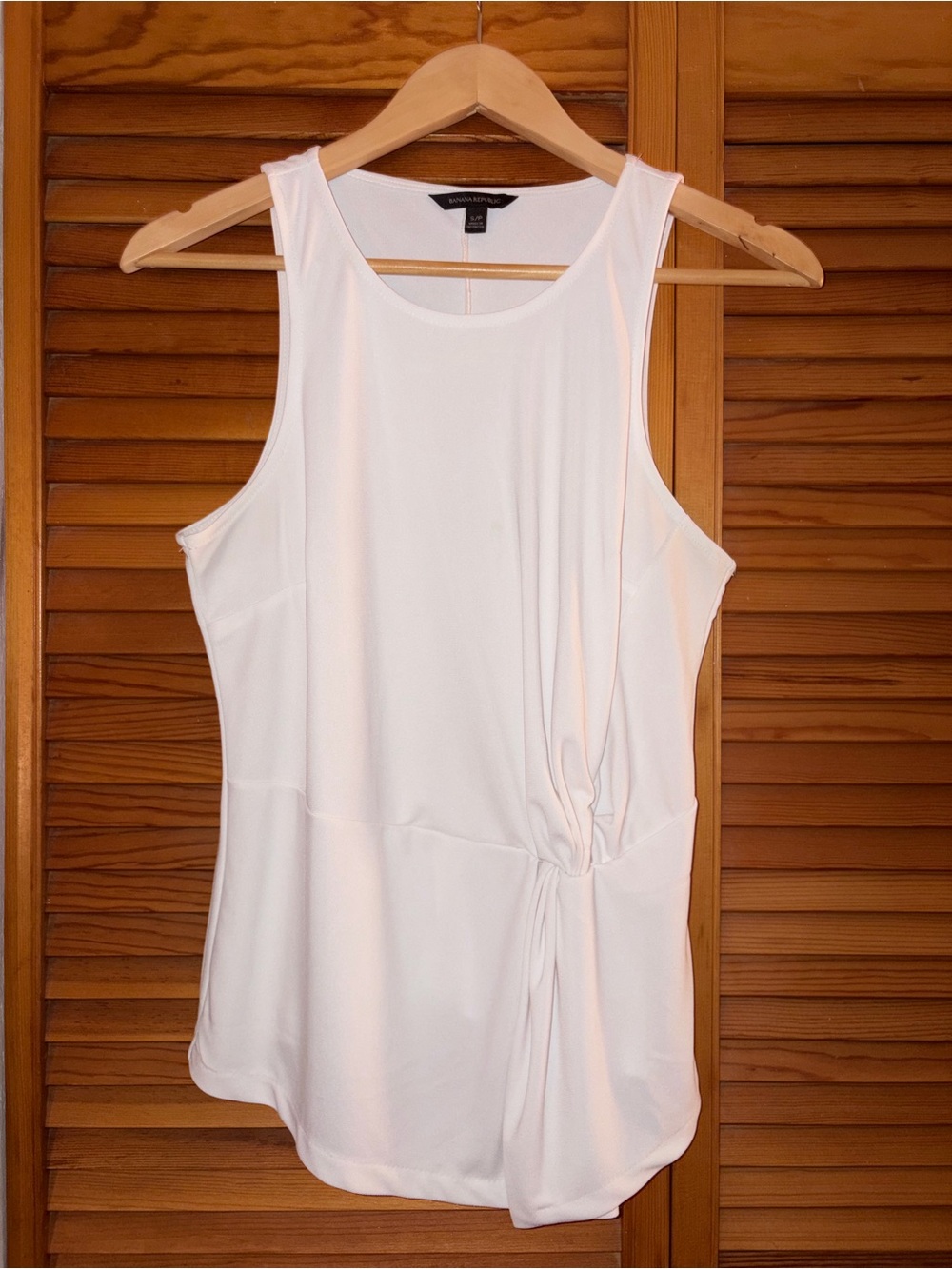 Banana Republic White Sleeveless Knot-Detail Tank Top